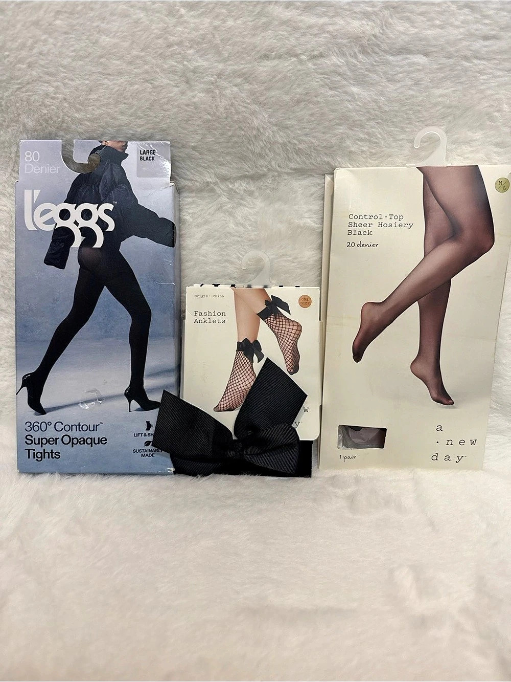 Leggs 360° Contour Super Opaque Tights Black M/L NWT